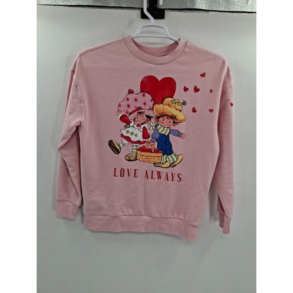 Strawberry Shortcake Womens XS Pink Crewneck‎ Sweatshirt